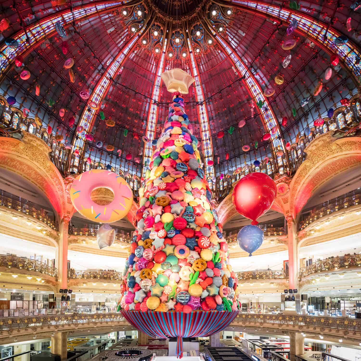 Galeries Lafayette candy Christmas Tree installation