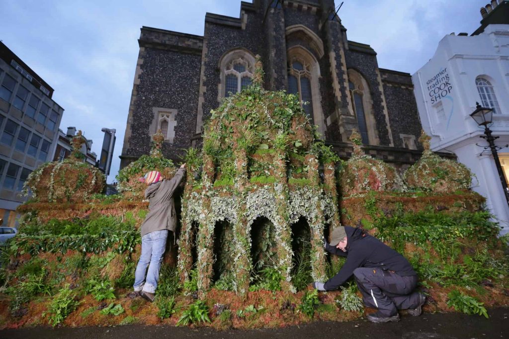 Sketch Events create 12ft tall replica of Brighton Pavilion from plants