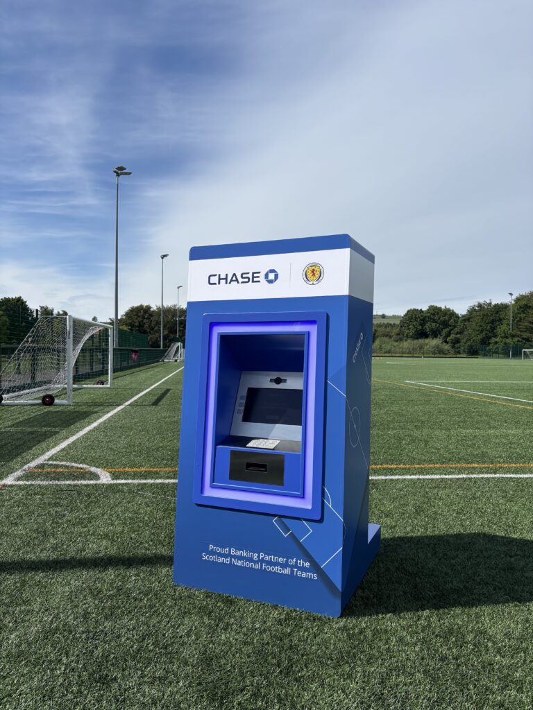 The Chase OTM machine on a football pitch in Edinburgh